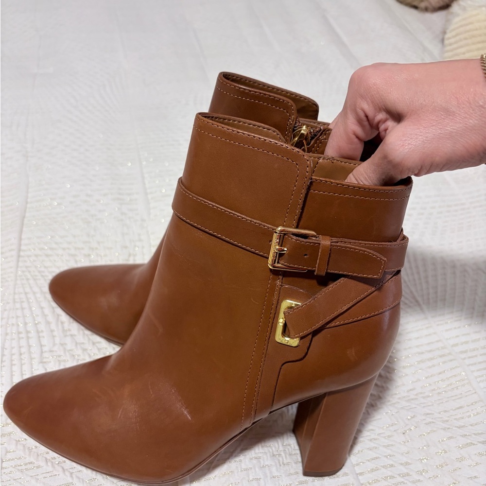 Ralph Lauren Brown Heeled Booties
